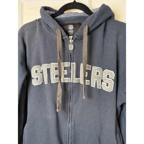 NFL Pro Line Men's Thermal Pittsburgh Steelers Full Zip Up with Hood Size Large - Picture 2 of 12